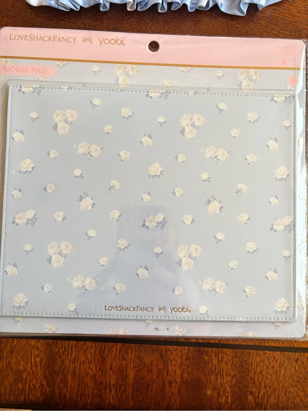 LoveShackFancy x yoobi Blue Floral Accessory Pouch & Matching Mouse Padu